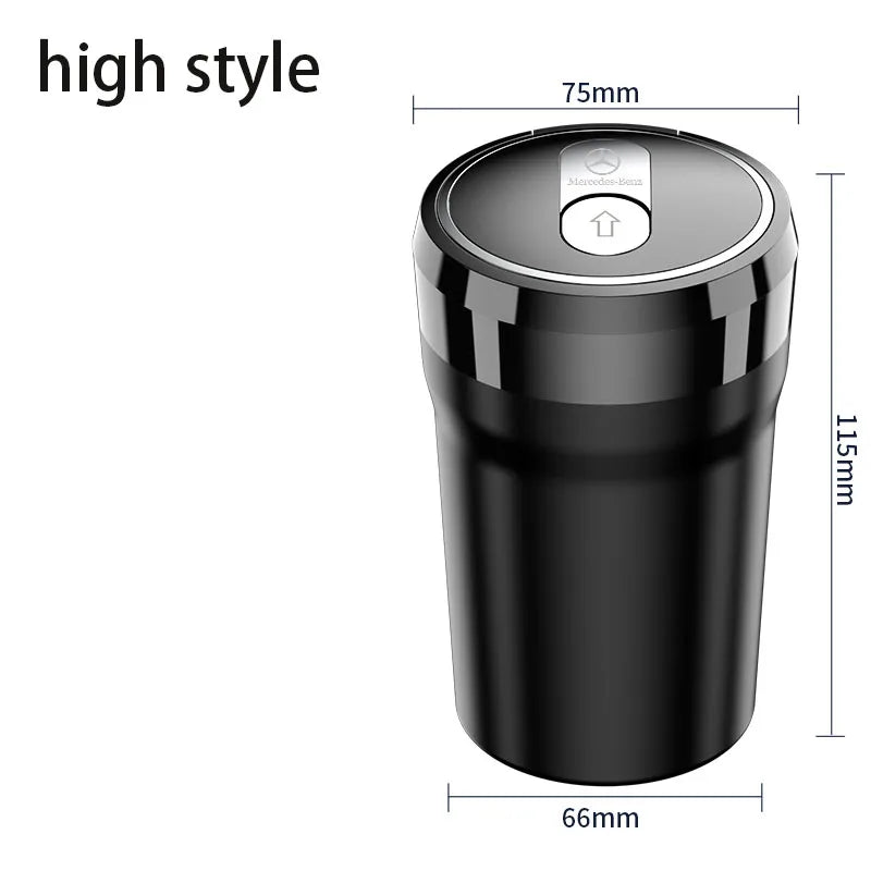 Portable car LED ashtray ceramic liner smokeless car bracket box for Mercedes Benz GLA GLB GLC GLE GLS SLS G63 W166 W214 W140