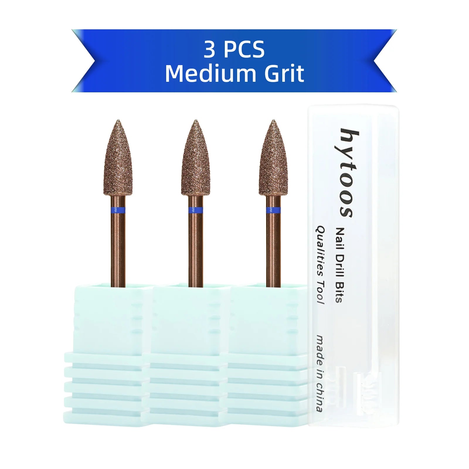 HYTOOS Copper Coated Diamond Cuticle Clean Nail Drill Bit Large Cone Dead Skin Cleaner Russian Prep Tool for Manicure Technician