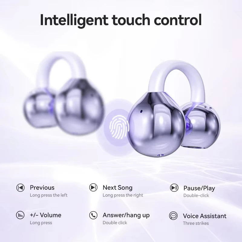 New M79 Bluetooth Headset; Wireless Bluetooth 5.4 Earplug Clip-On Waterproof Sports Digital Display Headset