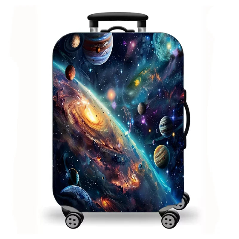 Luggage Cover, Galaxy Space Print Stretch Suitcase Protector for Travel, 10 Styles Universe Nebula Art