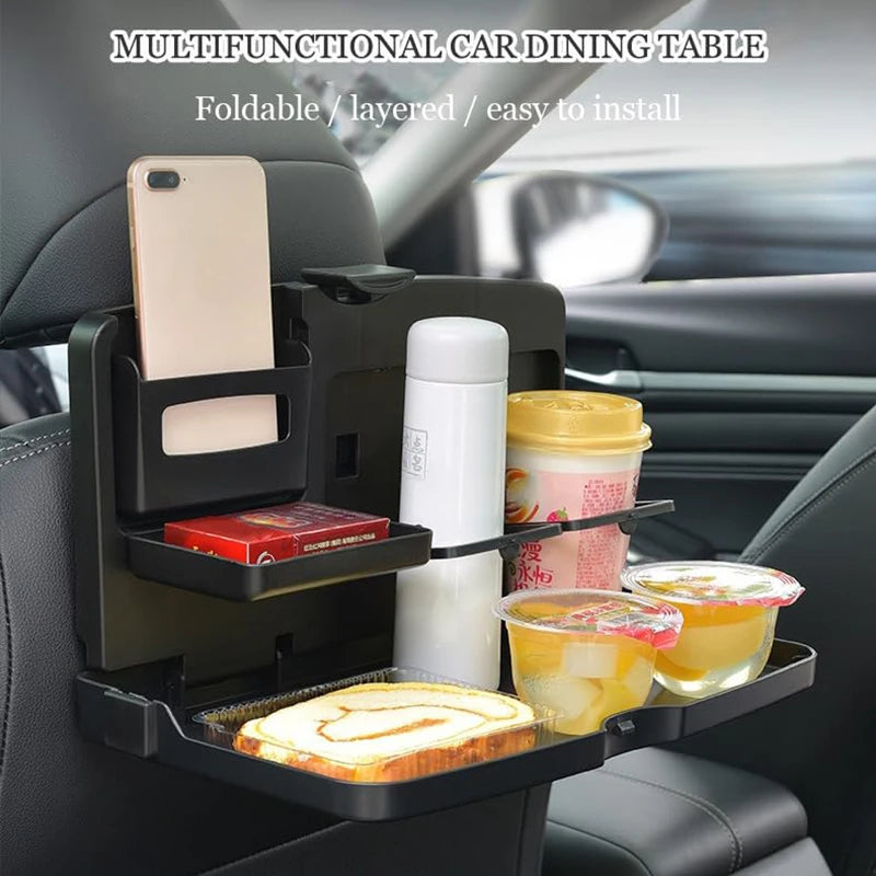 Multi-Functional Portable Foldable Car Backseat Tray Desk Car Vehicle Back Seat Tray for Food Water Cup Phone