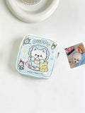 Cute Puppy Print Storage Pouch, Light Blue Handheld Organizer for Cosmetics, Cables, Coins, Travel Must-have