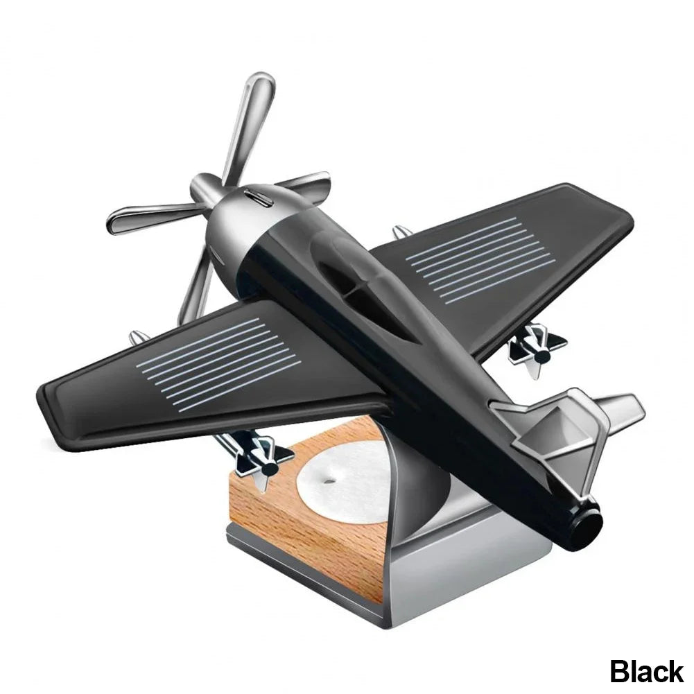 Solar Plane Car Perfume Rotating Mini Aircraft Decoration Car Air Freshener Car Decorative Accessories Car Odor Eliminator