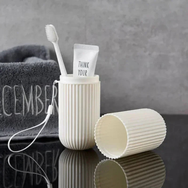 1/2/3/4Pcs Portable Toothbrush Cup Bathroom Toothpaste Holder Storage Case Box Organizer Travel Toiletries Storage Cup
