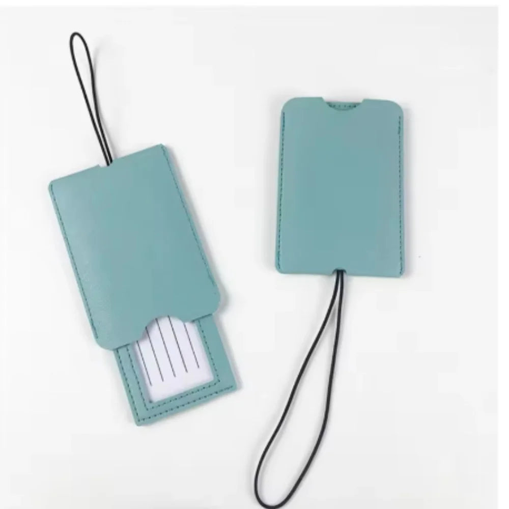 Free Personalization Telescoping PU Leather Luggage Tag Suitcase Identifier Label Baggage Board Bag Tag Name ID Address Holder