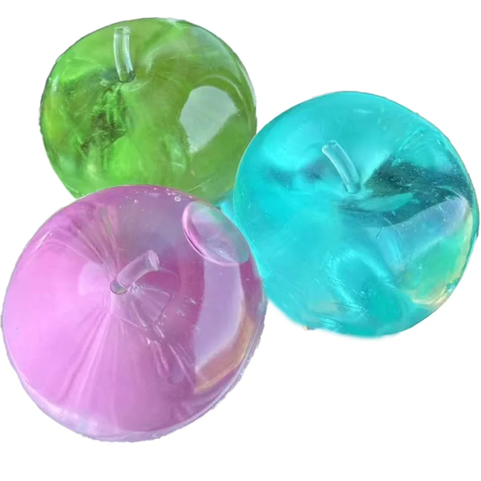 Squishy Green Apple Stress Ball Soft Fidget Sensory Toy for ADHD Autism Slow Rebound Squeeze Toy for Adults Christmas Gifts