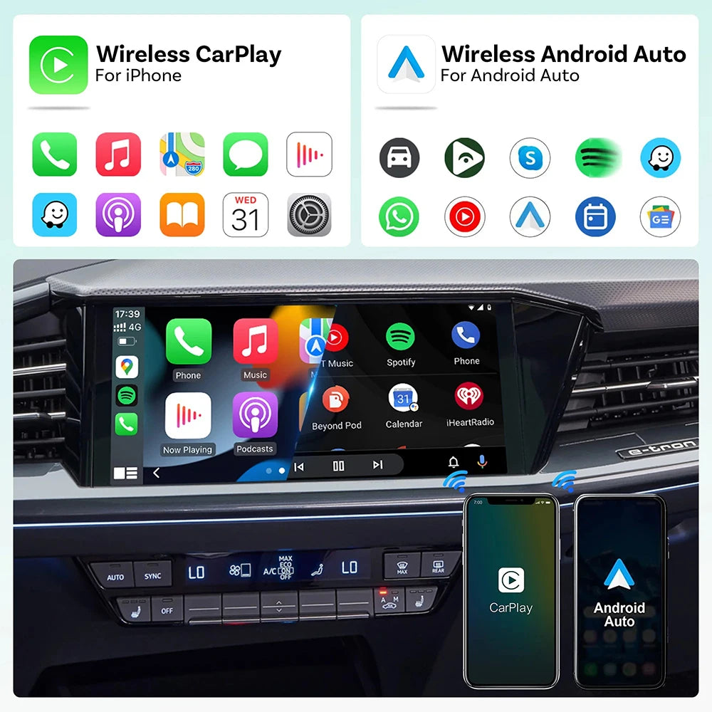 TrolinkTek Mini Wireless CarPlay Dongle with Bluetooth 5.0 & 5GHz WiFi, Plug&Play Converter, Support Media Playback Navigation for All Vehicles Built-in Original Wired Apple CarPlay