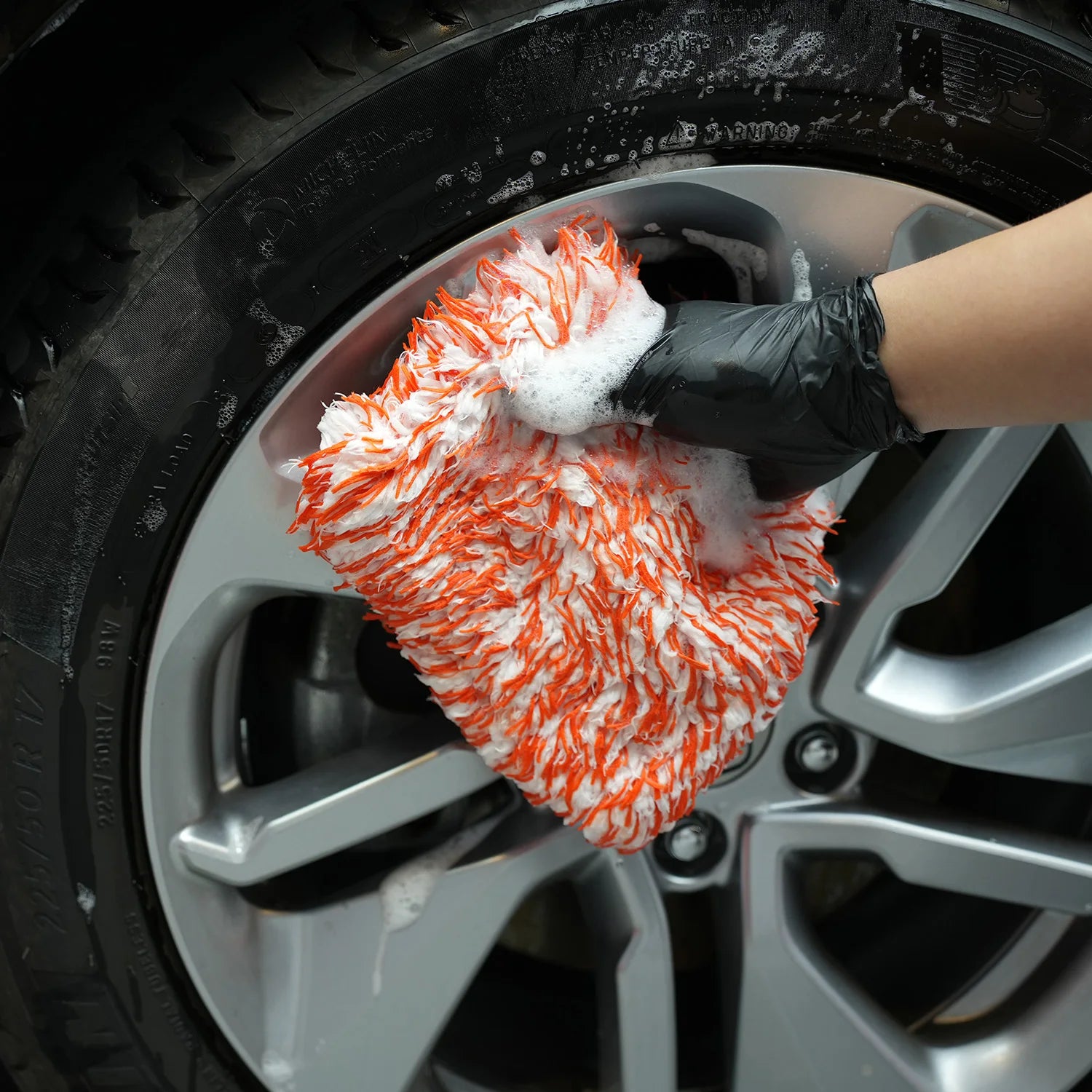 SPTA 1Pc Hybrid Wash Soft Plush Absorbent Microfiber Car Wash Sponge Mitt Pad 25*21.5 cm