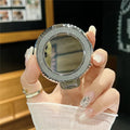 Luxury Diamond Patterned Magnetic Back Sticker 360° Rotating Mirror Magnetic Phone Holder Suitable for Various Phone Models