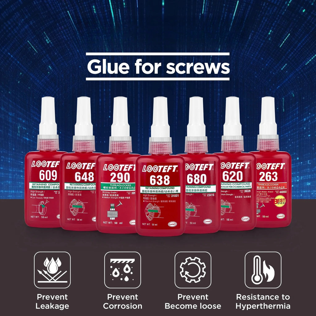 50ml Threadlocker Screw Glue Anaerobic Threadlocker Screw Adhesive Glue Anti-loose Thread Locking Agent Anaerobic Adhesive Caulk