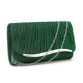 Purple Color New Color Ruched Women Evening Bags Glitter Fashion Envelope Design Cover Handbags With Shoulder Purse Clutch Purse