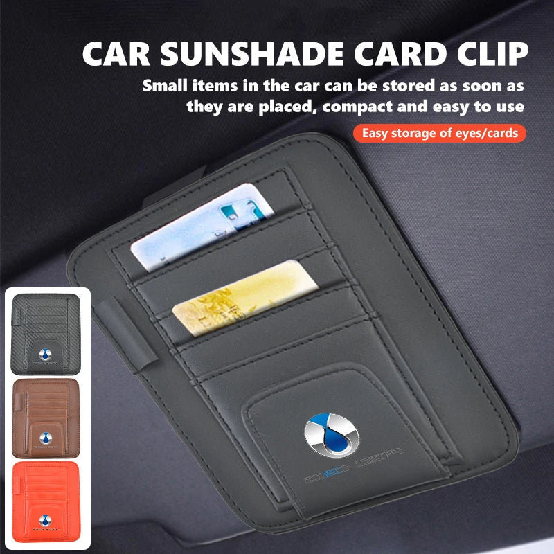 For Denza Car Sun Visor Wallet Card Bag Cover Sunglasses Holder Auto Accessories X D9 MPV EV DM-i Z9 GT N7 N8 SUV 2022 2023 N9