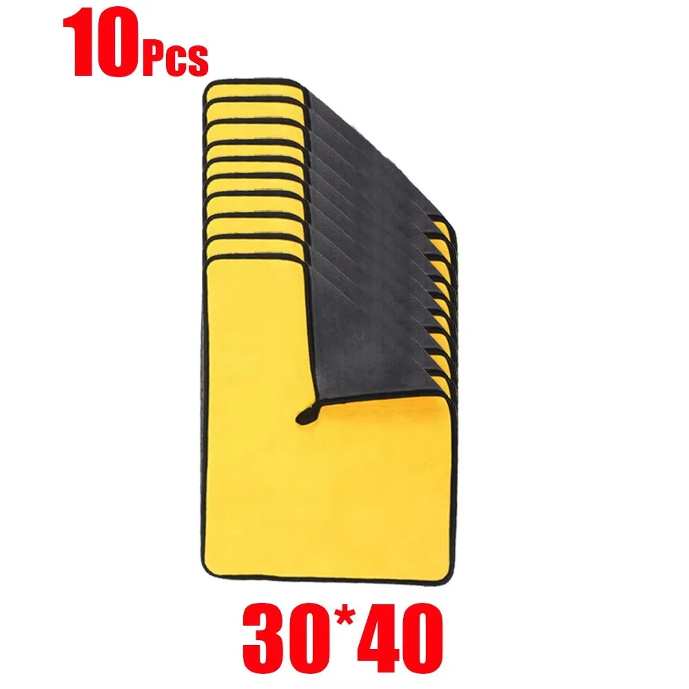 1/5/10/20pcs Microfiber Cleaning Towel Thicken Soft Drying Cloth Car Body Washing Towels Double Layer Clean Rags 30/40/60cm