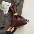 NamcheBarwa Design Mini Pu Leather Dumpling Niche Clutch Bags for Women Fashion Knotted Female Retro Shoulder Bag Wrist Handbags