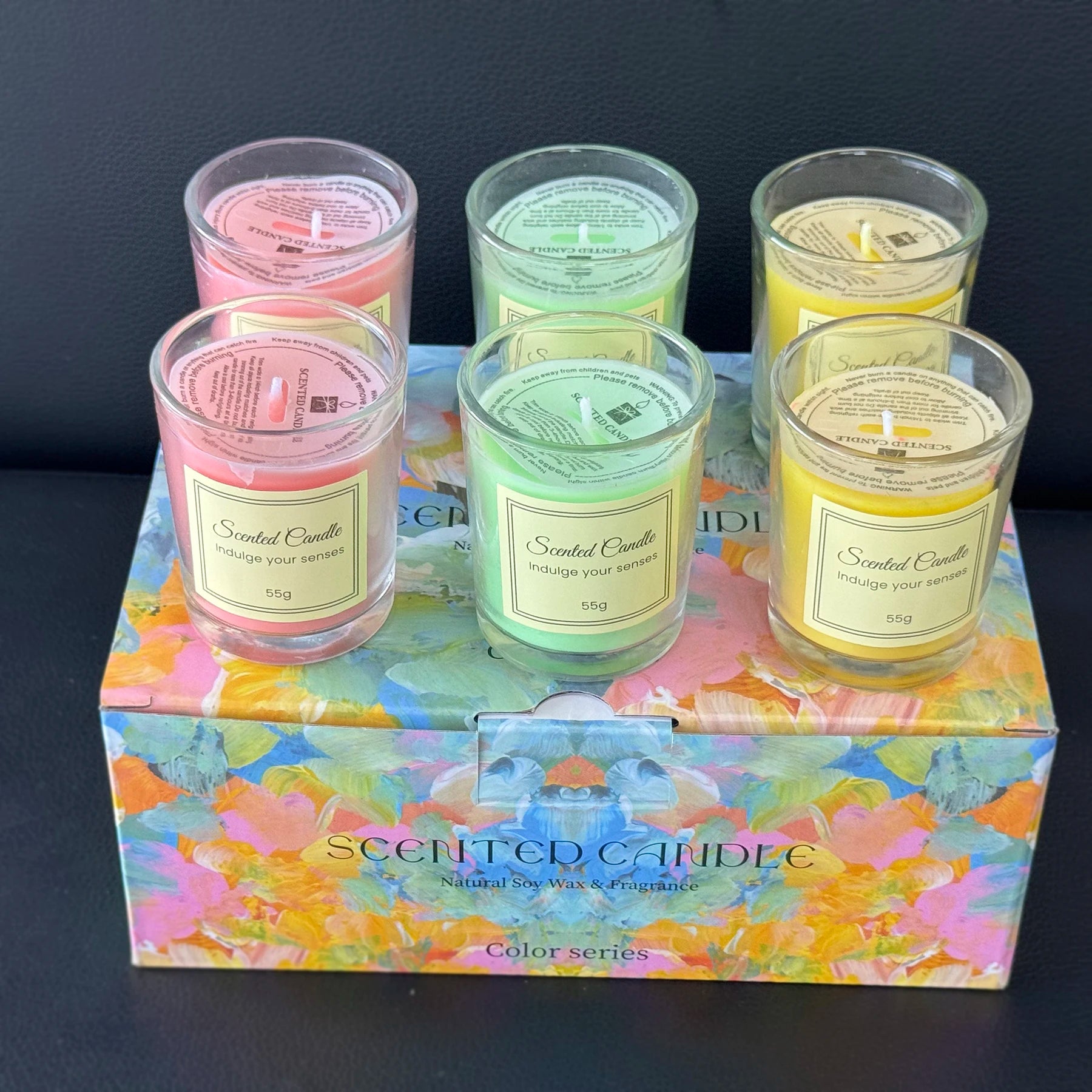 1pcs Premium Aromatherapy Candle Gift Box Comes with Glass Cup Smokeless Soy Wax Aromatherapy Candle Day Christmas Valentine’s