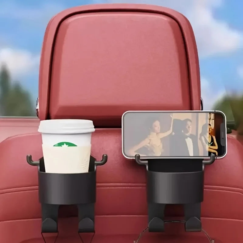 Car Supplies Seat Back Storage Rack1/2Multifunctional cup holder storage box with hookPPMaterial Beverage Phone Holder