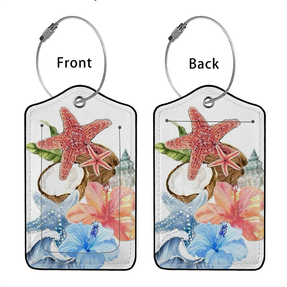 HOT SALE Cute animals Leather Business Luggage Tag Suitcase Address Label Luggage Boarding Case Label Name ID Address Clip
