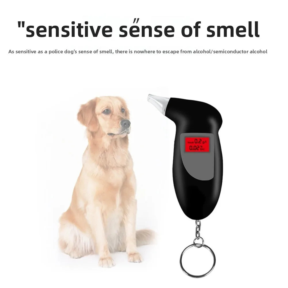 LCD Breath Alcohol Tester with 5 Mouthpieces Professional Digital Breathalyzer Alcohol Detector for Home Display Drunk Driving