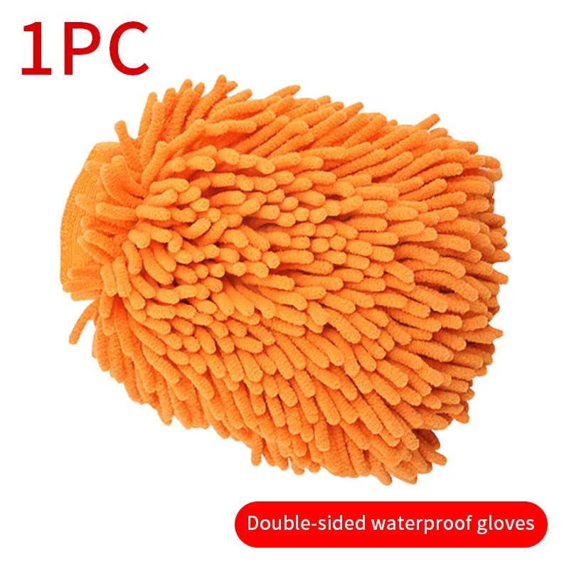 Waterproof Car Wash Microfiber Chenille Gloves Thick Car Cleaning Mitt Wax Detailing Brush Double-faced Glove for Car Wash Care