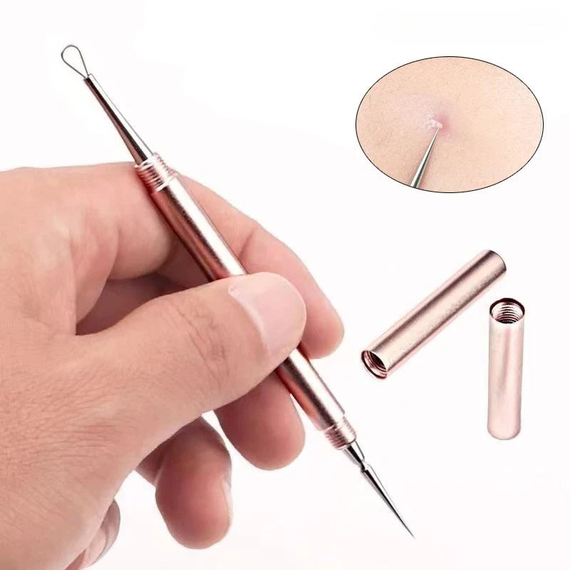Surgical Steel Blackhead Remover Pimple Popper Acne Comedone Extractor Fine Needle Tips Pore Cleaner Deep Cleaning Facial Tool