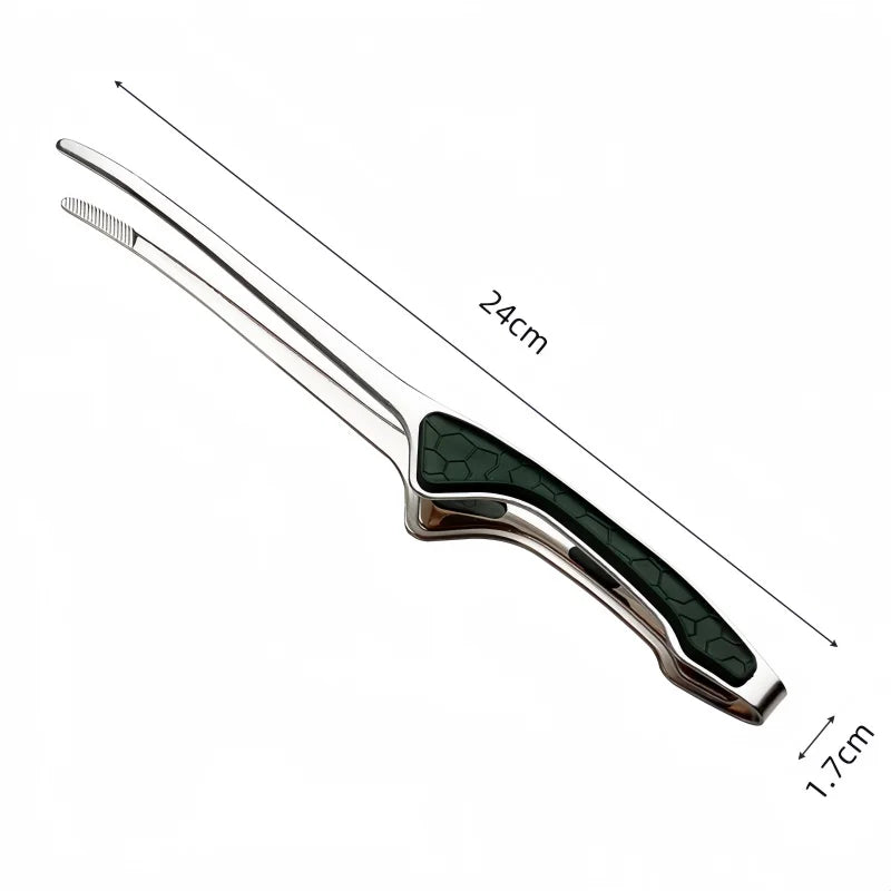 1pc Stainless Steel Barbecue Tongs Steak Tongs Metal Food Tongs Non-slip Grip Non-stick Durable Kitchen Pliers for Cooking