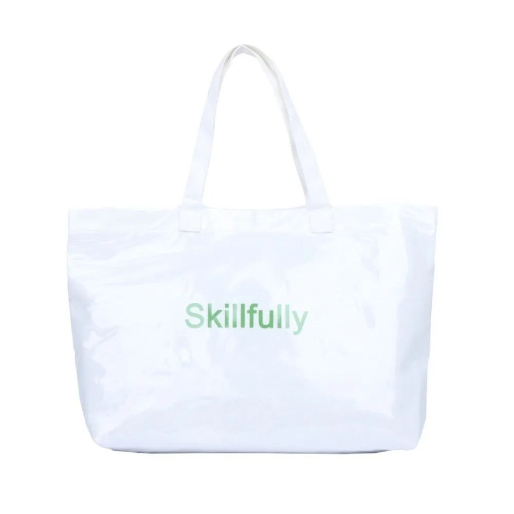 Large Capacity Transparent Jelly Bag Tote Bag Summer PVC Tote Bag Shoulder Pouch Beach Bag Letter Prints Handbags Shopping