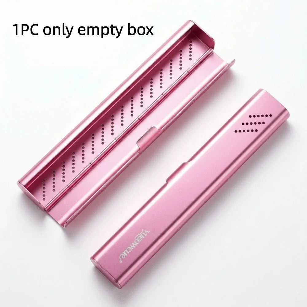 Aluminum Material Aluminum Toothbrush Case Durable Construction Portable Size Travel Toothbrush Holder Empty Design