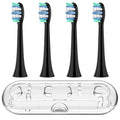 Clear Toothbrush Travel Box and 4pcs Replacement Brush Heads Compatible with Philips Sonicare Electric Toothbrush, for 4100 5900