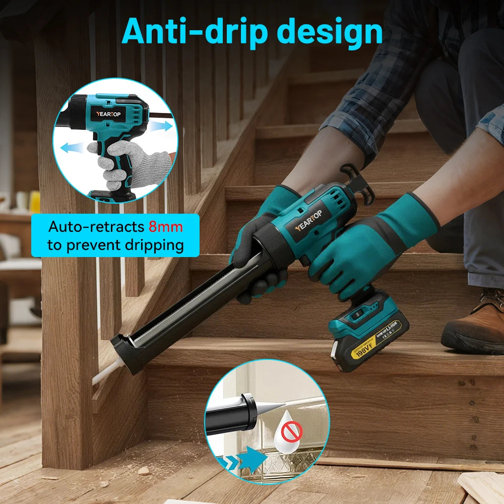 6 Speeds Electric Glue Gun Glass Glue Silicone Gun Caulking Gun Electric Doors Windows Sewing Glue Tool for Makita 18V Battery