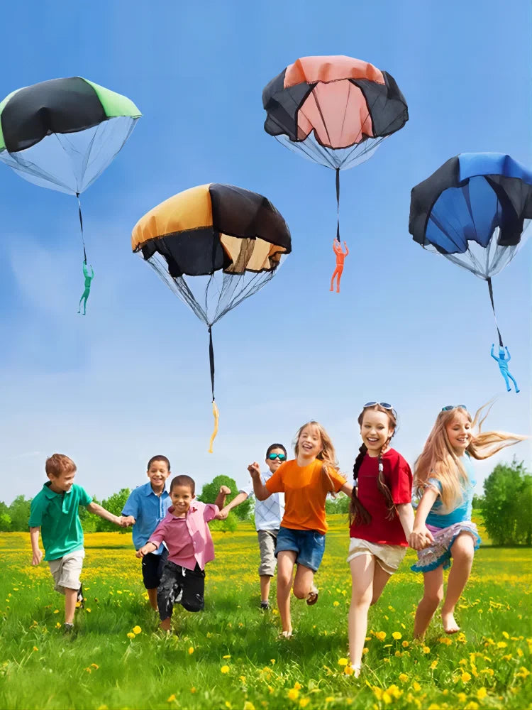 1/6 Sets Hand Throwing Parachute Kids Outdoor Funny Toys Game Play Toys for Children Fly Parachute Sport with Mini Soldier Game