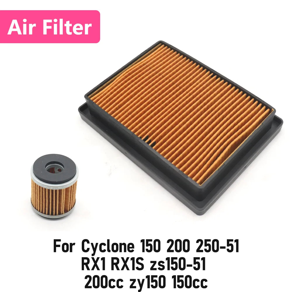 For Zongshen Cyclone ZS150 ZS200 150 200 RX1 RX1S 200cc Zy150 150cc Motocycle Oil Filter Air Filter Cleaner Drive Element Parts