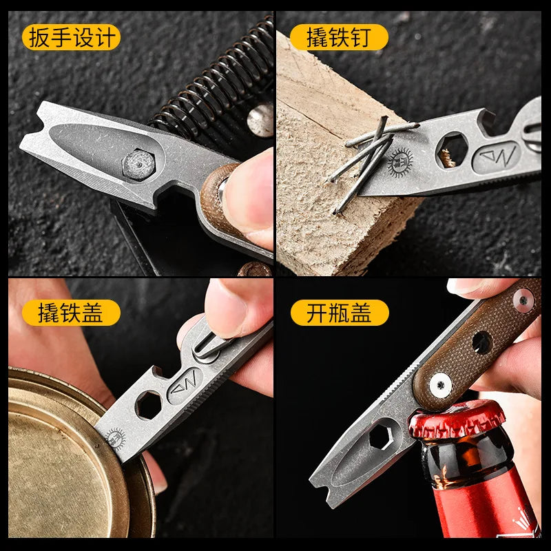 EDC Titanium Alloy Crowbar And tools Hand Outdoor Camping Multifunction Bottle Opener EDC Tools