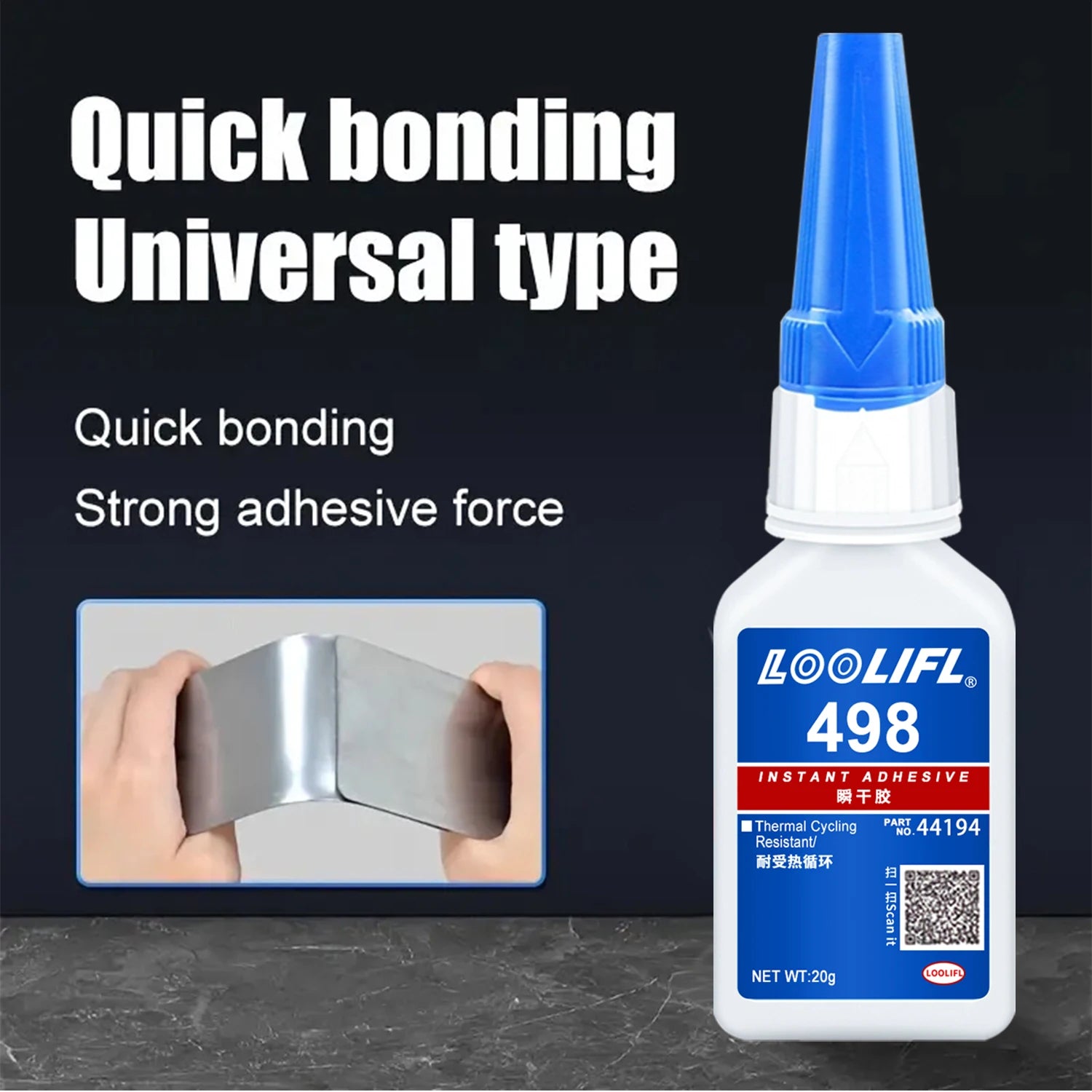 LOOLIFL 498 20ml Super Glue Liquid Clear Cyanoacrylate Adhesive Instant Glue Quick Dry for Plastic Wood Metal Crafts Repair Tool