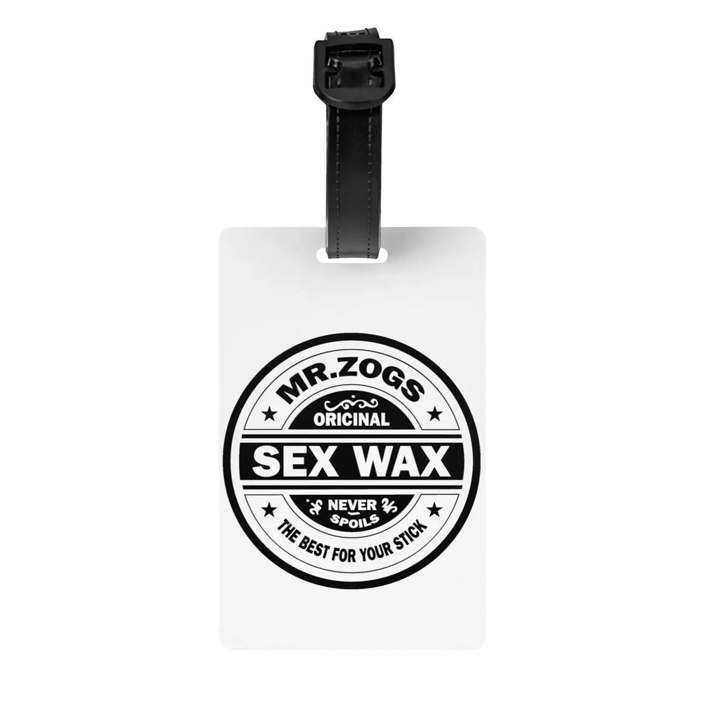 Custom Mr Zogs Sex Wax Luggage Tag With Name Card Surfing Surf Gift Privacy Cover ID Label for Travel Bag Suitcase