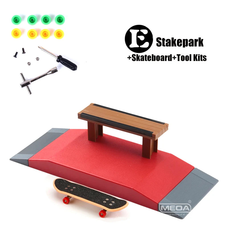 10 In 1 Finger Skateboards DIY Skate Park Ramp Parts Tech Deck Scene Venue Combination Set For Children Indoor Home Toys