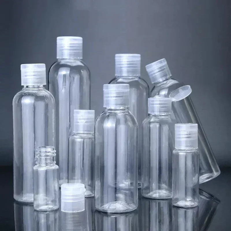 30/50/100pcs 5-120ml Plastic Squeeze Bottle with Flip Cap PET Lotion Shampoo Empty Cosmetic Sample Container Travel Bottles