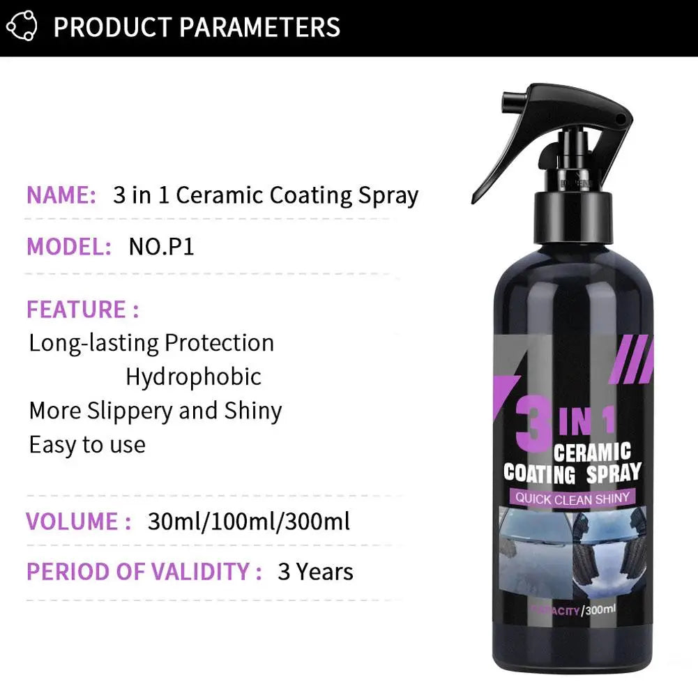 Quickly Cleaning Remove Stains Car Spray Brighten Shiny Car Nano-crystal Coating Agent Car Surface Glass Ceramic Coating Spray