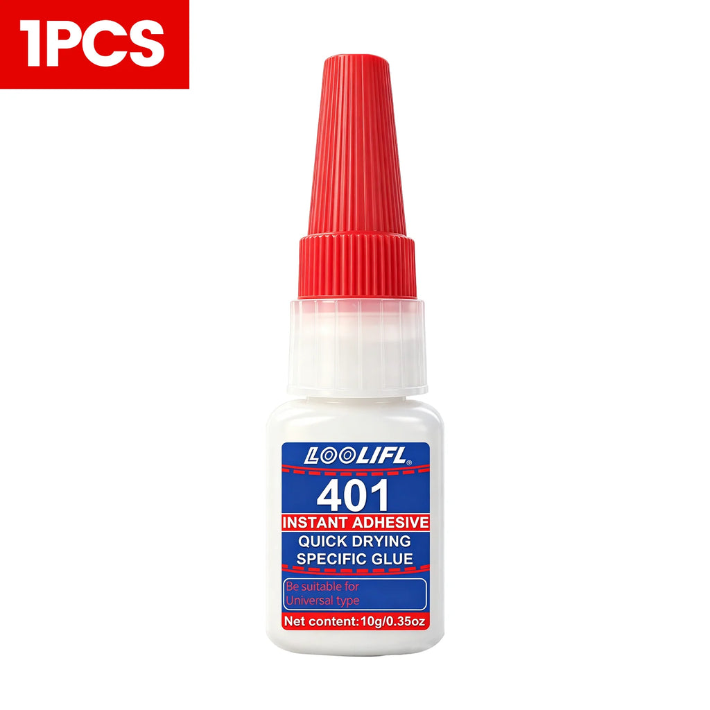 401 Universal Strong Instant Adhesive, Fast Curing in 10 Seconds, Suitable for Materials Such as Metal, Plastic, Leather, Ceramics, Glass, Strong Adhesive, Traceless Repair, Super Fast-Drying Glue, Welding Aid, Electrode Weld