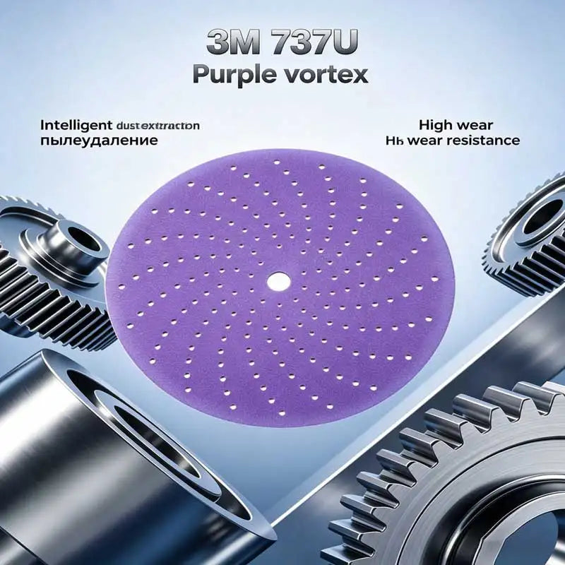 3M Cubitron II 737U 6 Inch 150mm Purple Clean Sanding Disc Multi-Hole Ceramic Abrasive Sandpaper for Automotive Paint Repair