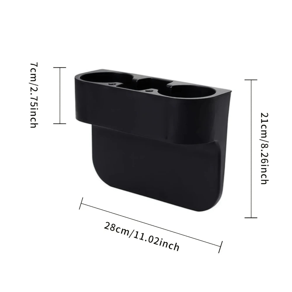 Leather Car Cup Holder: Add Stylish Storage to Your Vehicle with This Slotted Black Car Seat Box