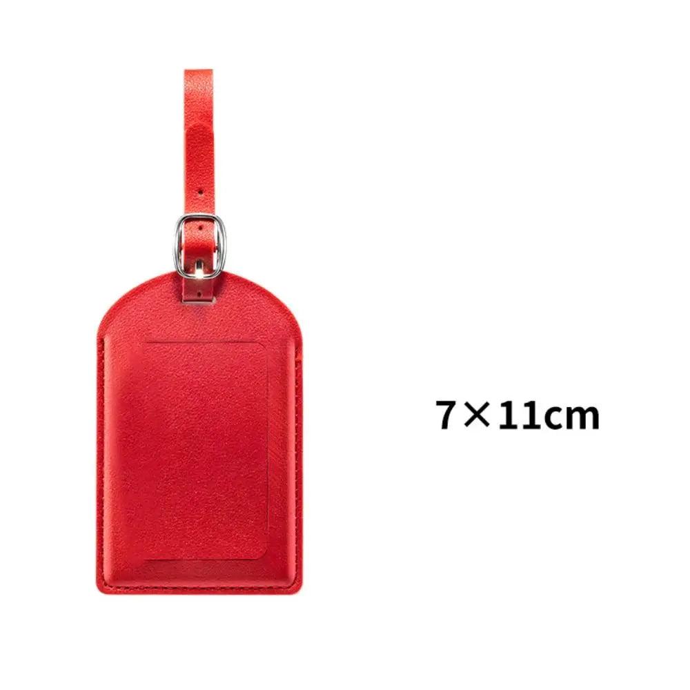 High Quality PU Leather Luggage Tags Anti Loss Creative Baggage Boarding Bag Tag Durable Suitcase Address Label Men