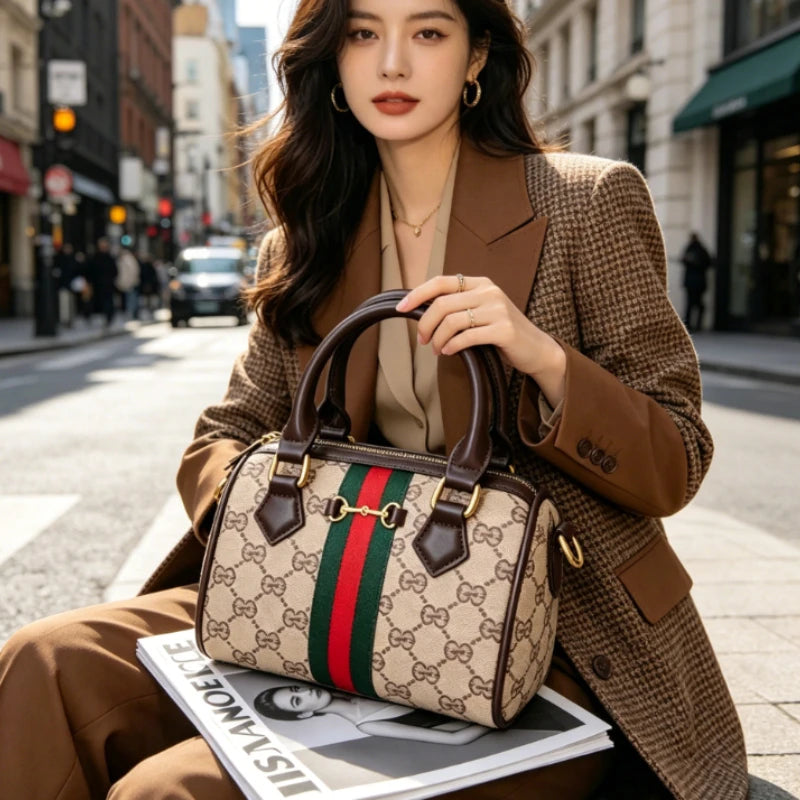 High-end Leather Diaper Bag for Ladies Vintage Fashionable Simple Commuter Backpack Business Mens Womens
