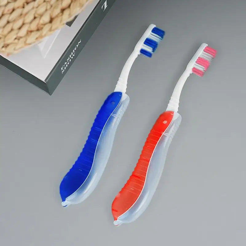 For Trip Daily Use Women Men Travel Folding Toothbrush Portable Toothbrush Built In Cover Multi Color Size Collapsable Brush