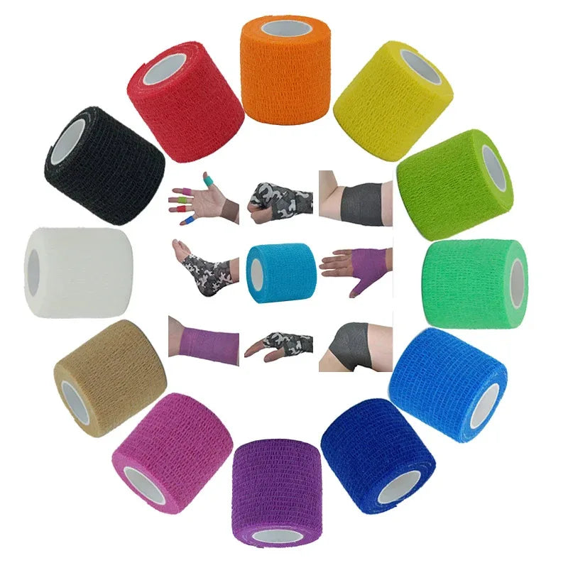 1/6pcs Colorful Athletic Wrap Tape Self Adhesive Elastic Bandage Elastoplast Sports Protector Knee Finger Ankle Palm Shoulder
