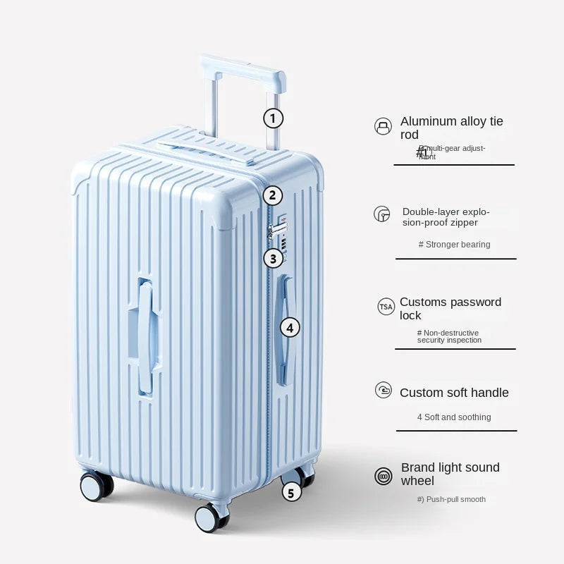 Luggage Trolley Suitcase Male Female 20-28 Inch Large Capacity Password Travel Suitcase Quiet-Rolling Wheels Cabin Suitcase