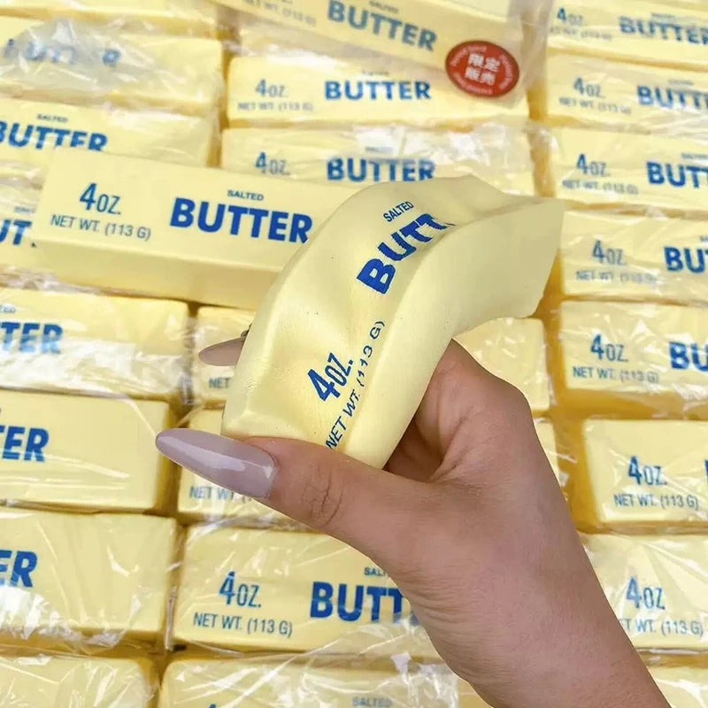 Butter Squishy Toy Simulation Squishy Cheese Fidget Toys Stress Relieving Accessoires Decompression Home Decor Desk Accessories