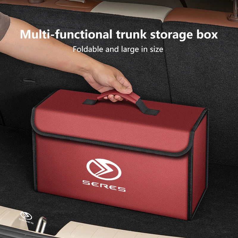 Car Trunk Storage Box Organizer Stowing Tidying Container Bag Leather For SERES 7 SERES 5 SERES 8 9 2025 M7 M5 Accessories