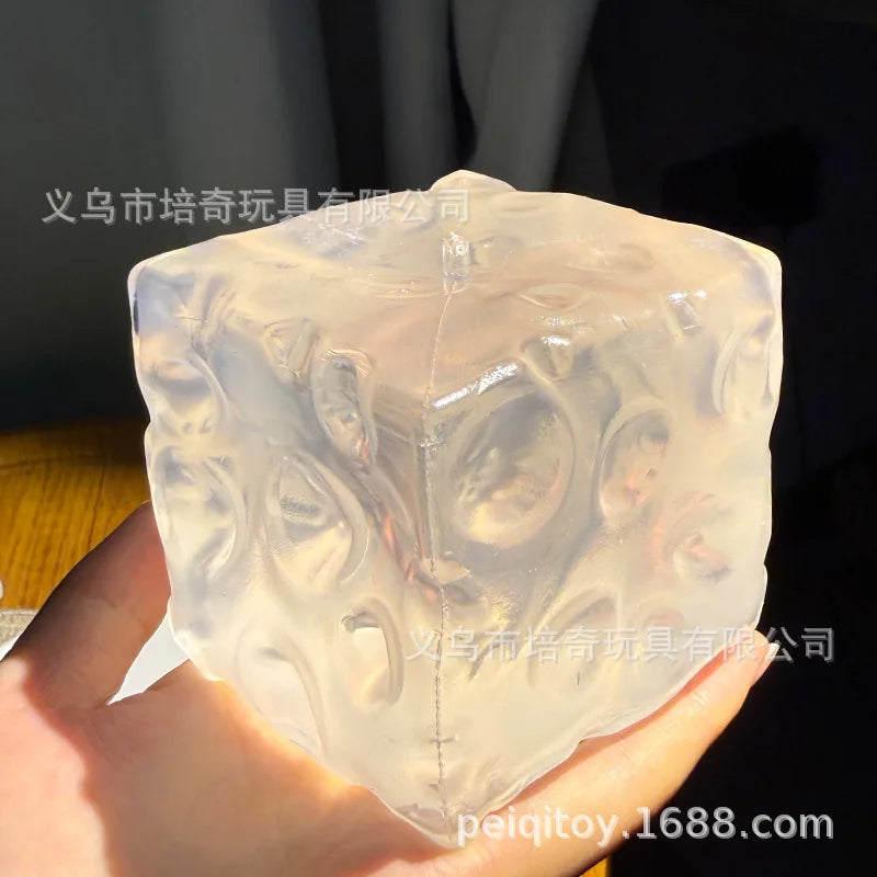 High transparency Vaseline Cheese Plastic Pinch Music Non rebound Stress Relief Toy Coconut Oil Pinch Toy