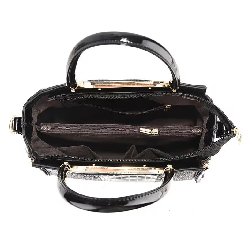 Fashionable Lady's Crocodile-pattern Embossed Shoulder Bag, with A Lightweight Cross-body Design, High-quality Handbag