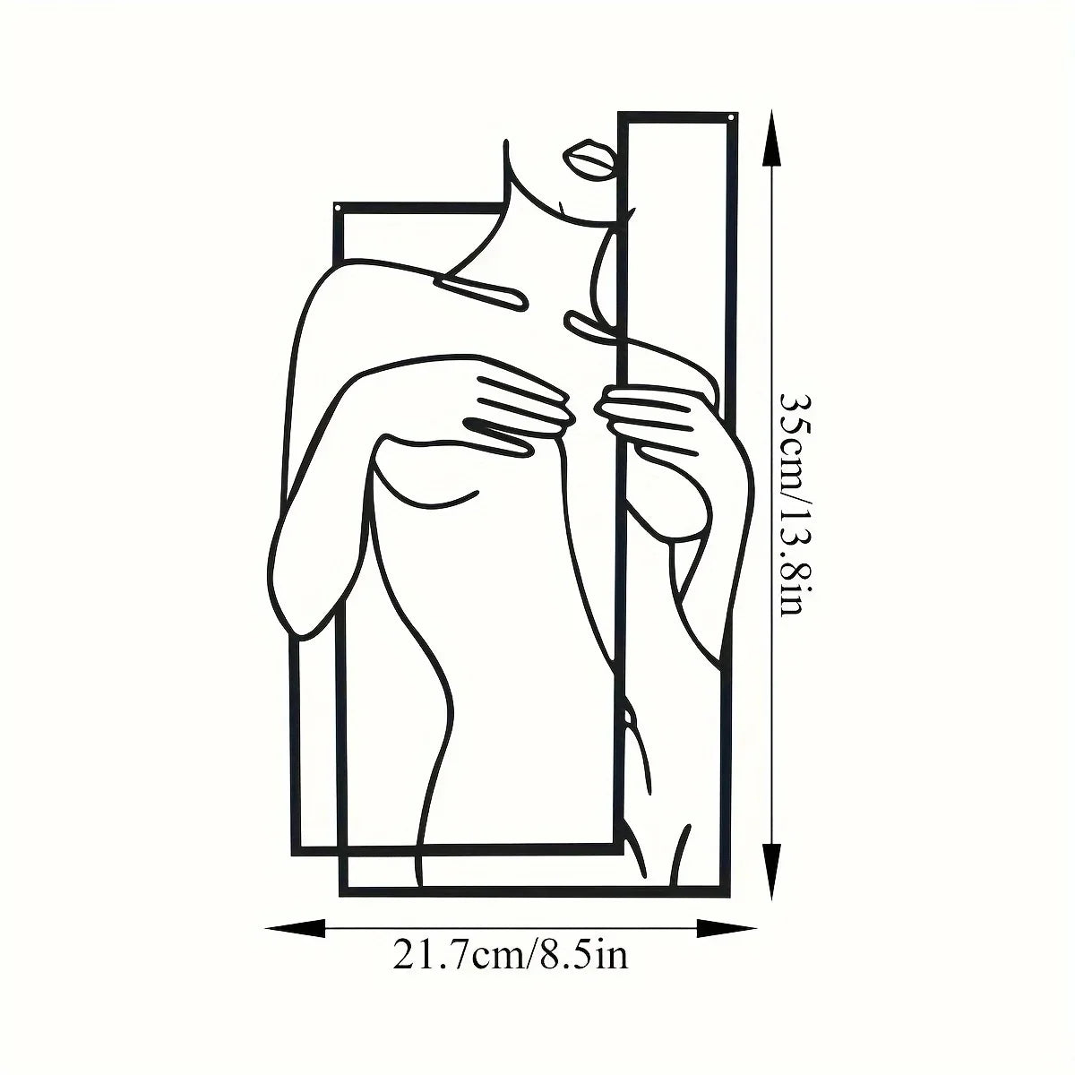 Large Scale Sleek Feminine Metal Line Art Mural | Minimalist Premium Wall Sculpture for Bathroom & Bedroom